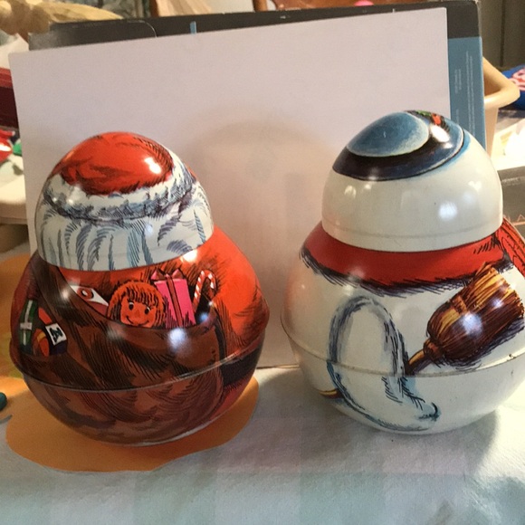 Roly Poly (tobacco tins) Christmas Deco - Picture 2 of 2